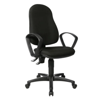 TOPSTAR Bürodrehstuhl Point 60 40-52cm Permanentkontaktmechanik Rolle hart gebremst (für Teppichboden) Polyamid schwarz