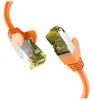 EFB-Elektronik - Patch-Kabel - RJ-45 (M) zu RJ-45 (M) - 10 m - 6 mm - S/FTP, PiMF - CAT 6a - geschirmt, halogenfrei, geformt, verseilt, Knickschutzmanschette, 10 Gigabit Ethernet, Steckerbelegung 1:1 - orange