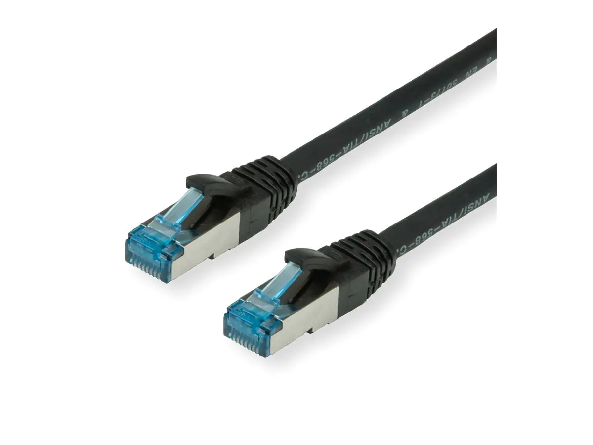 VALUE S/FTP PiMF Patchkabel Kat.6A Kl. EA schwarz 0.15m - FTP - PIMF