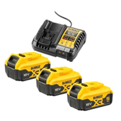 DEWALT DCB1104P3-QW, Batterie- & Ladegerät-Set, Lithium-Ion (Li-Ion), 5 Ah, 18 V, Schwarz, Gelb, AC