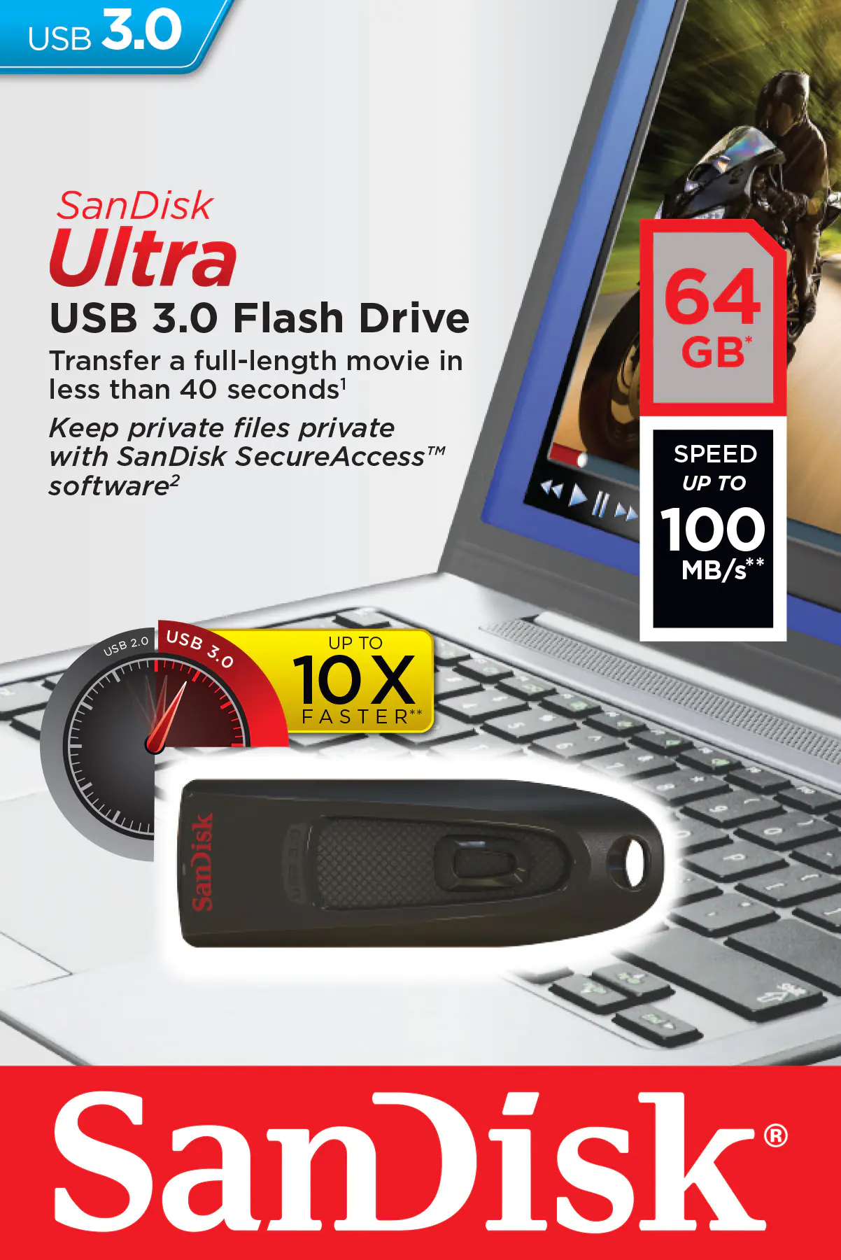 SanDisk Ultra - USB-Flash-Laufwerk - 64 GB - USB 3.0 SanDisk Ultra - USB-Flash-Laufwerk - 64 GB - USB 3.0