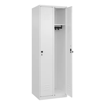 C+P Kleiderspind Classic PLUS 600 x 1.850 x 500 mm (B x H x T) 2 Abteile Stahl verkehrsweiß