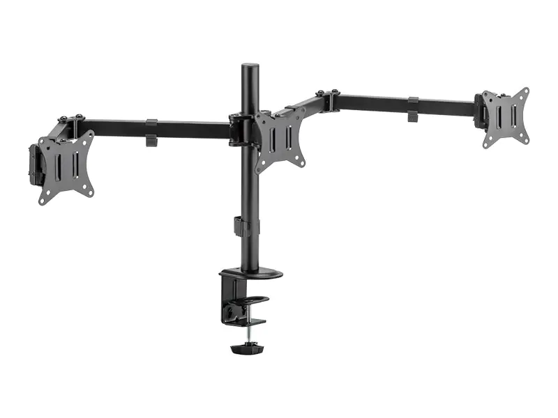 LogiLink Befestigungskit (Tischmontage) - einstellbarer Doppelarm - für 3 Monitore - Armläng