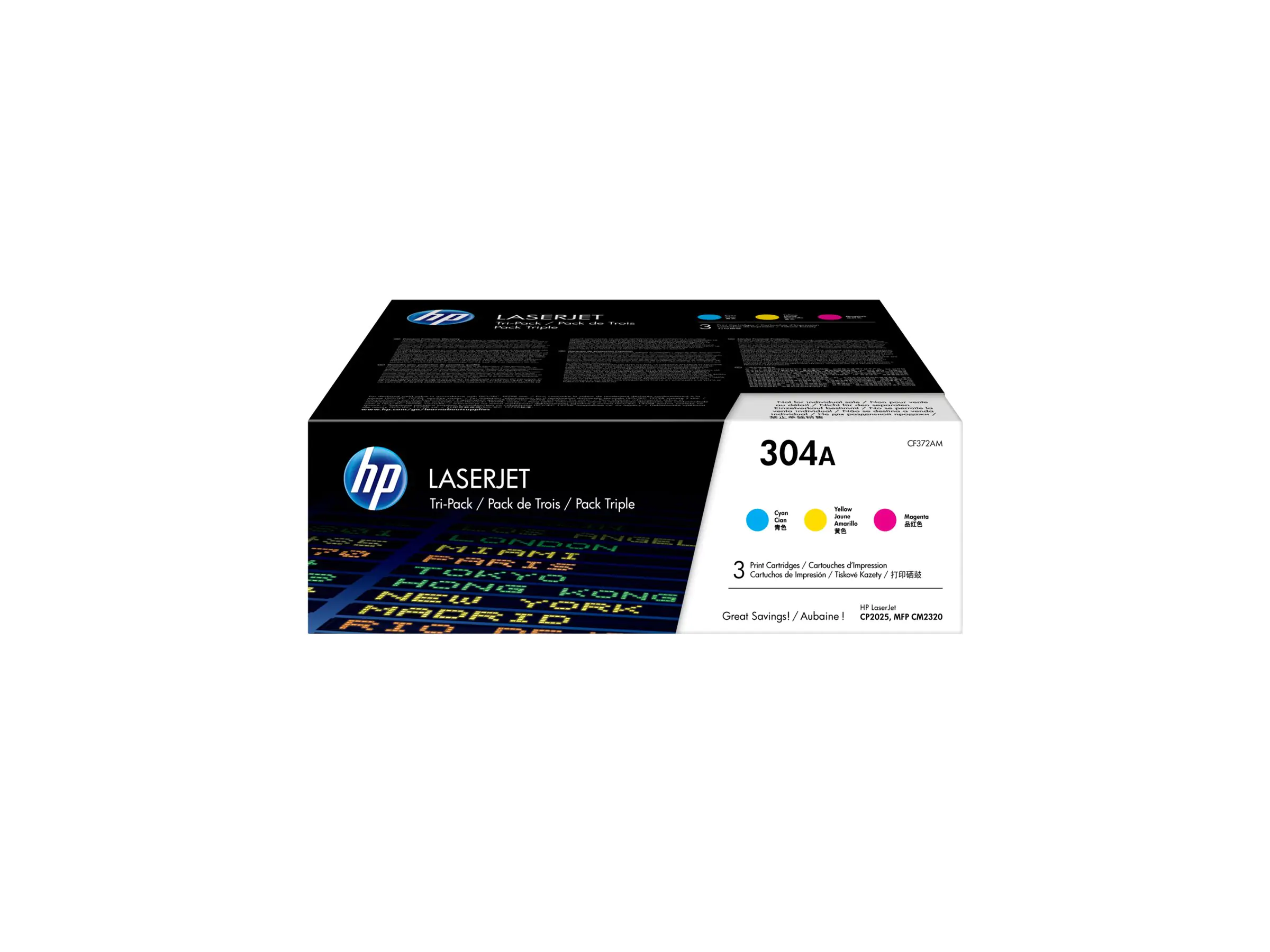 HP Toner Multipack CF372AM 304A C/M/Y 3x 2.800 Seiten CC531A | CC532A | CC533A 3 Stück