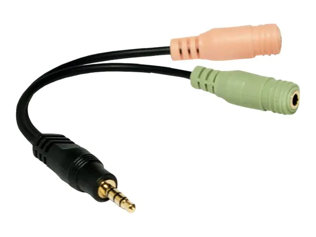 LogiLink - Audio-Adapter - mini-phone stereo 3.5 mm weiblich zu 4-poliger Mini-Stecker männlich - 15 cm - Schwarz