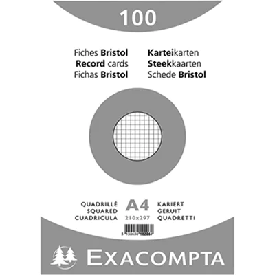 Exacompta Karteikarte 10206E DIN A4 kariert weiß 100 St./Pack. Exacompta Karteikarte 10206E DIN A4 kariert weiß 100 St./Pack.