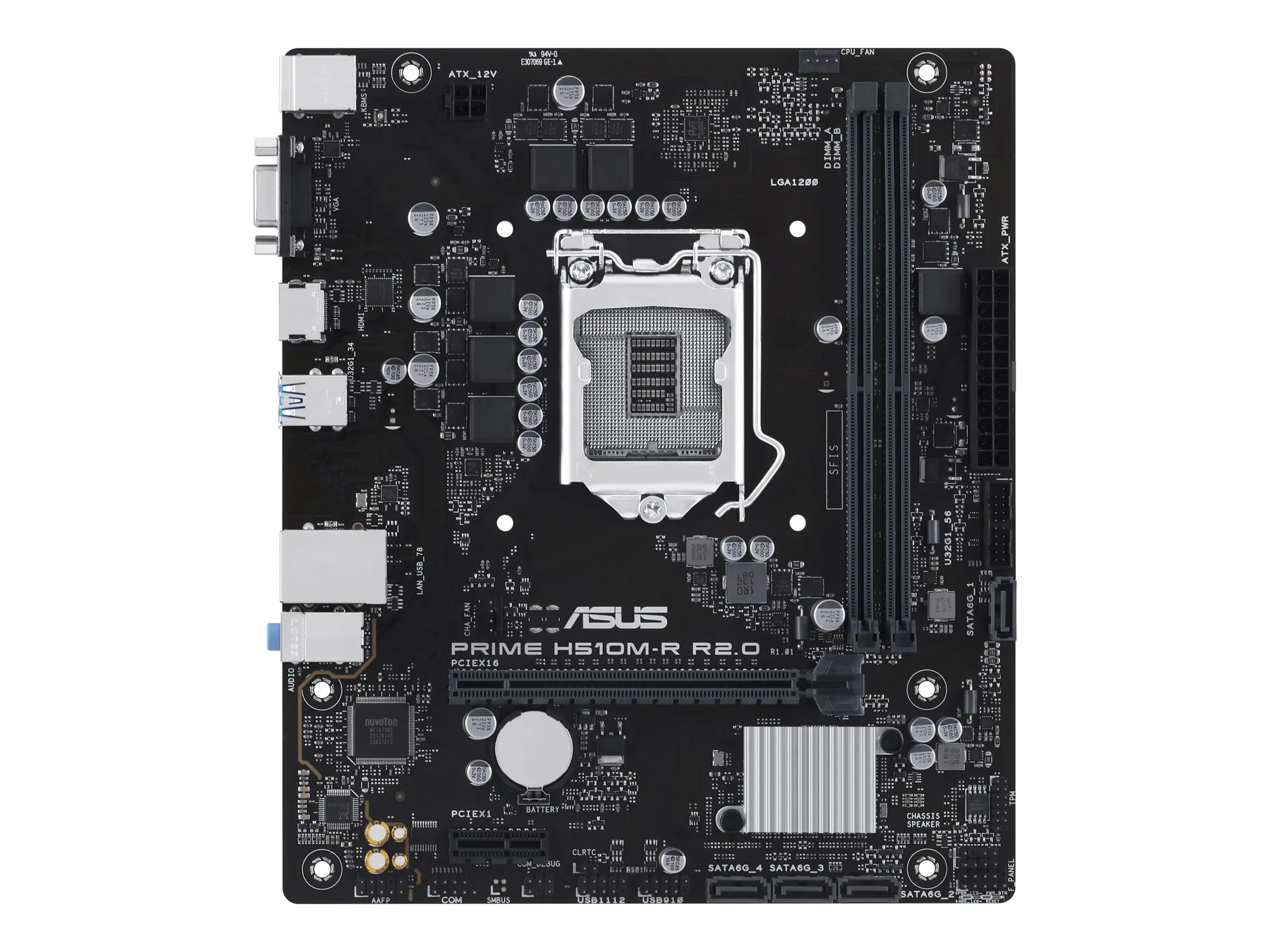 ASUS PRIME H510M-R R2.0 - Motherboard - micro ATX - LGA1200-Sockel - H470 Chipsatz - Gigabit LAN - Onboard-Grafik (CPU erforderlich) - HD Audio (8-Kanal)