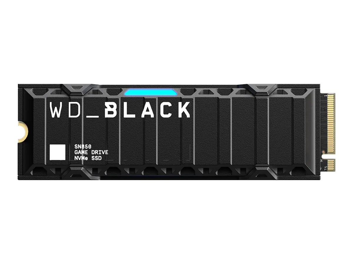 WD Black SN850 NVMe SSD WDBBKW0010BBK - SSD - 1 TB - intern - M.2 2280 - PCIe 4.0 x4 (NVMe) - integrierter Kühlkörper - für Sony PlayStation 5