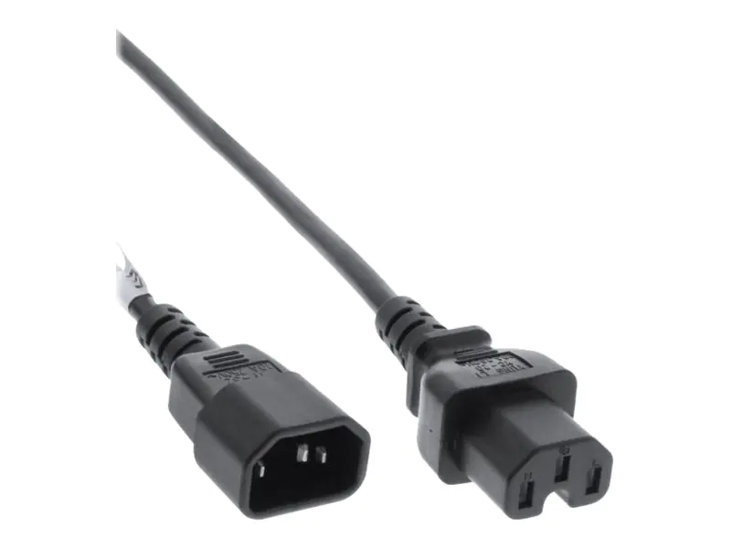 InLine - Spannungsversorgungs-Verlängerungskabel - IEC 60320 C14 gerade bis IEC 60320 C15 gerade - 1.8 m - Schwarz
