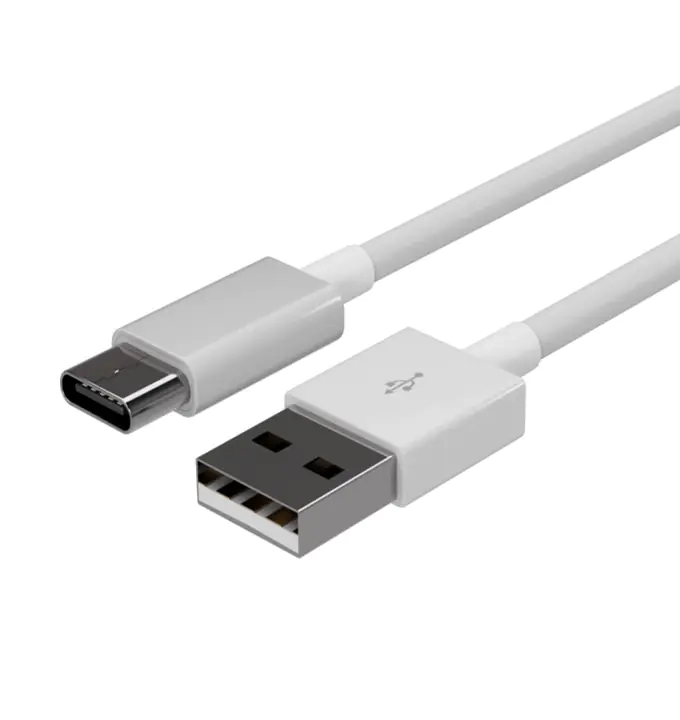 Bayko USB-A 2.0 Daten-Ladekabel, USB-A Stecker /USB-C Stecker, 480Mbps, TPE, weiß 1,5m