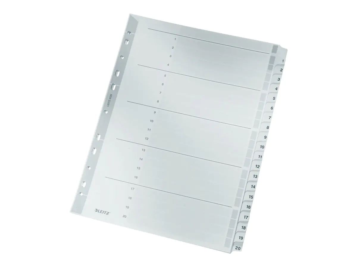 Esselte Leitz Trennelement - 20 Teile - vorgedruckt: 1-20 - für A4 (210 x 297 mm) 43260000