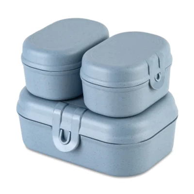 Koziol Lunchbox Pascal Mini 10,8 x 6 x 15,1 cm (B x H x L) 3-teiliges Lunchbox-Set Kunststoff blau Koziol Lunchbox Pascal Mini 10,8 x 6 x 15,1 cm (B x H x L) 3-teiliges Lunchbox-Set Kunststoff blau