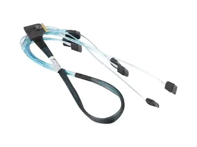 Supermicro - Internes SAS-Kabel - 1x8 Slim SAS (SFF-8654) (M) links gewinkelt zu SATA (M) - 70 cm