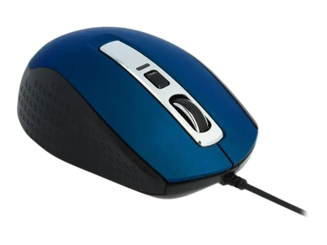 DeLOCK - Maus - Für Rechtshänder - optisch - 5 Tasten - kabelgebunden - USB - Blau - retail