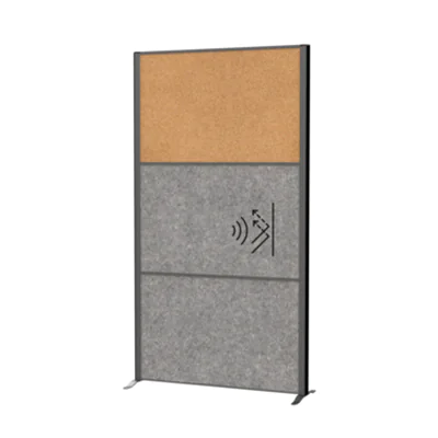 MAUL Stellwand MAULconnecto 100 x 182 cm (B x H) Zweibeinstativ Kork, 100 % PES-Fasern braun, dunkelgrau