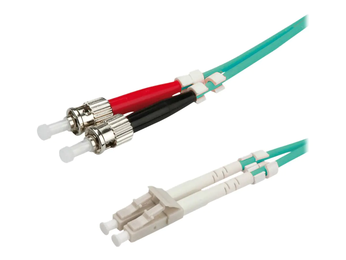 VALUE - Patch-Kabel - LC Multi-Mode (M) zu ST multi-mode (M) - 1 m - Glasfaser - Duplex - 50/125 Mikrometer - OM3 - Türkis