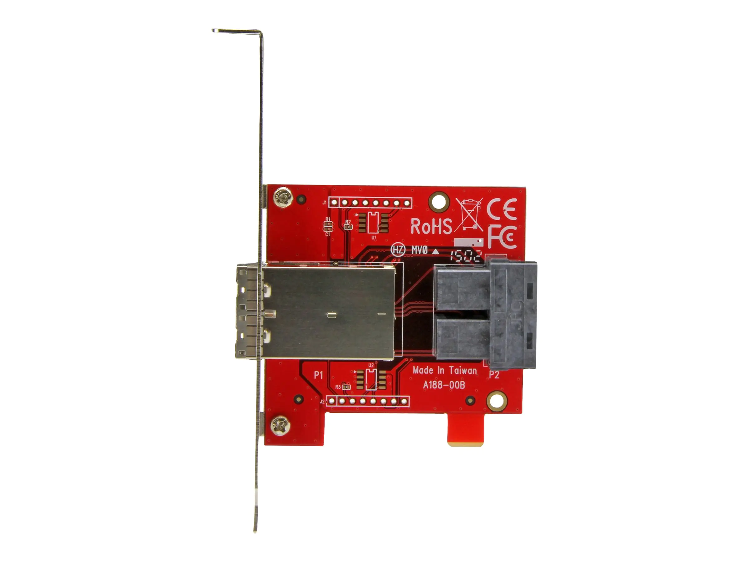StarTech Mini-SAS Adapter - Dual SFF-8643 auf SFF-8644 - Voll und Low-Profile Slotblech - 12Gbit/s - SAS-Blende intern zu extern - SAS 12Gbit/s - 4x Mini SAS HD (SFF-8643) (W) bis 4 x Mini SAS HD (SFF-8644) (W)