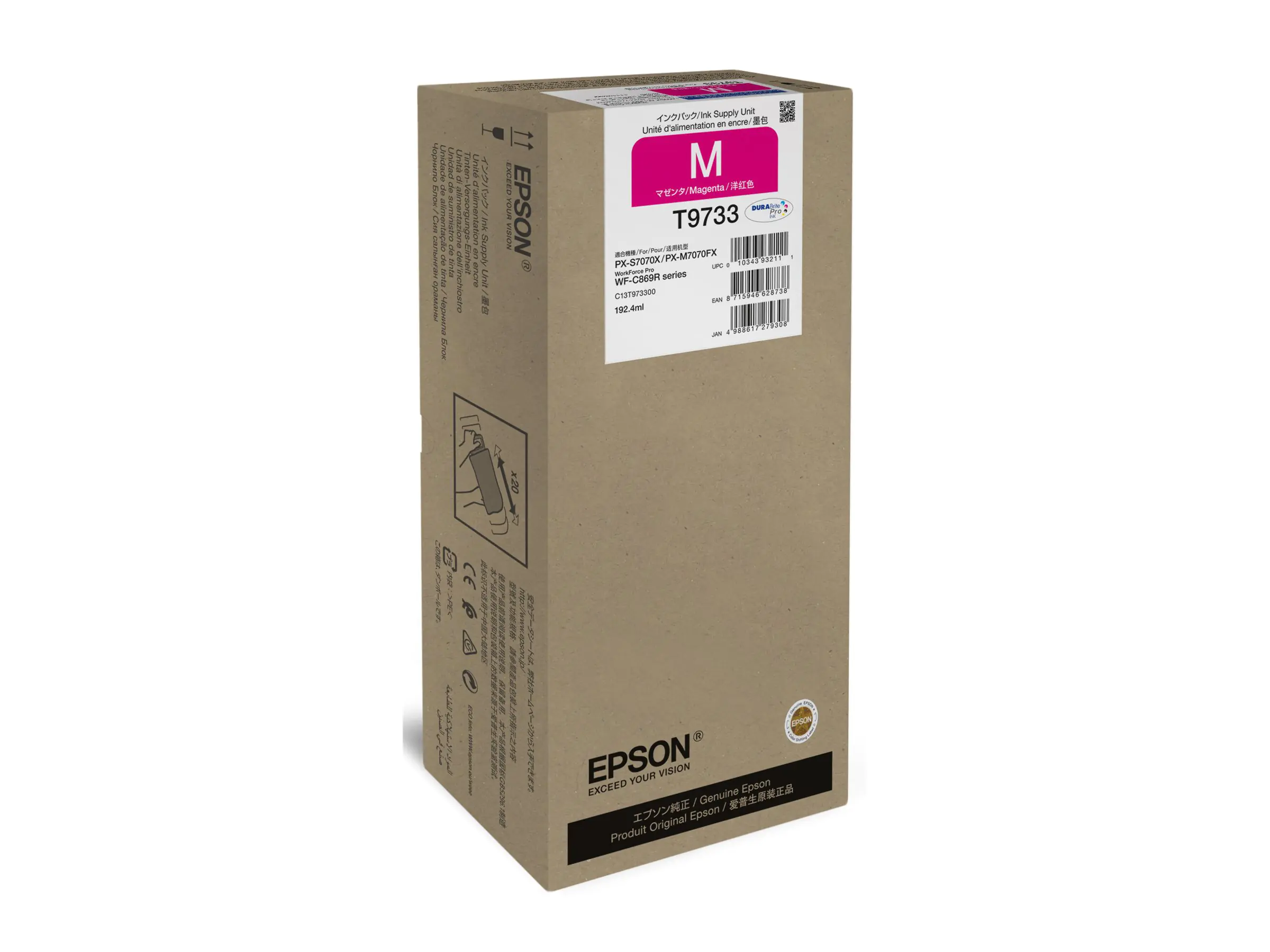 Epson T9733 - 192.4 ml - Größe XL - Magenta - original - Tinten-Packung - für WorkForce Pro WF-C869R