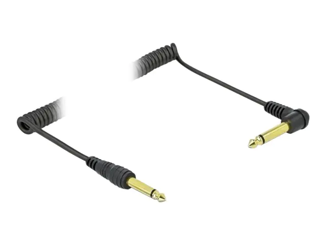 Delock - Audiokabel - Mono-Stecker männlich gewinkelt zu Mono-Stecker männlich gerade - 2 m - Schwarz