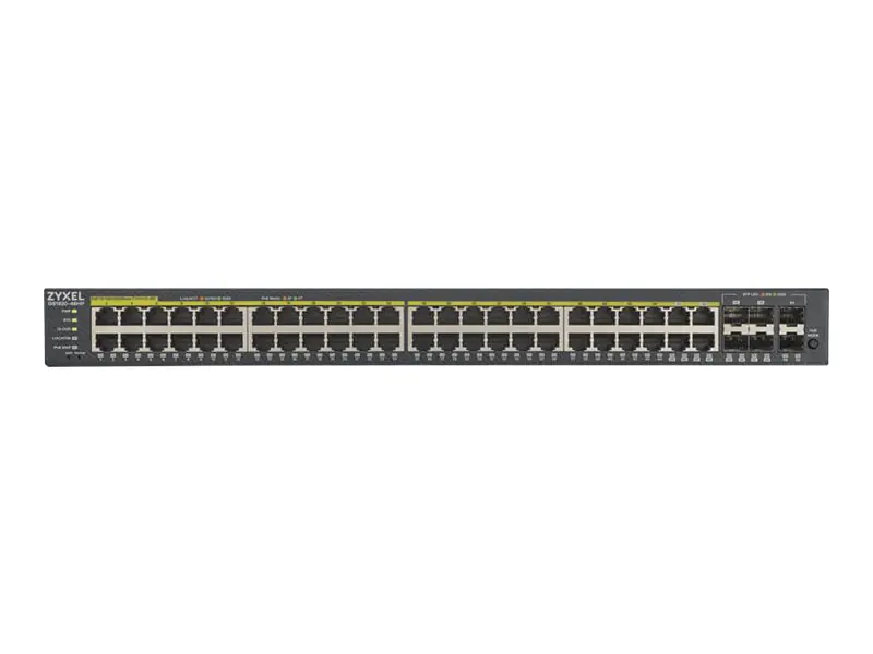 Zyxel GS1920-48HPv2 - Switch - Smart - 48 x 10/100/1000 (PoE+) + 4 x Kombi-Gigabit-SFP + 2 x Gigabit SFP - an Rack montierbar - PoE+ (375 W)