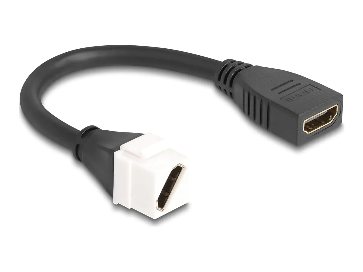 Delock HDMI-Kabel - HDMI weiblich zu HDMI weiblich Keystone - 20 cm - Schwarz - 8K60Hz