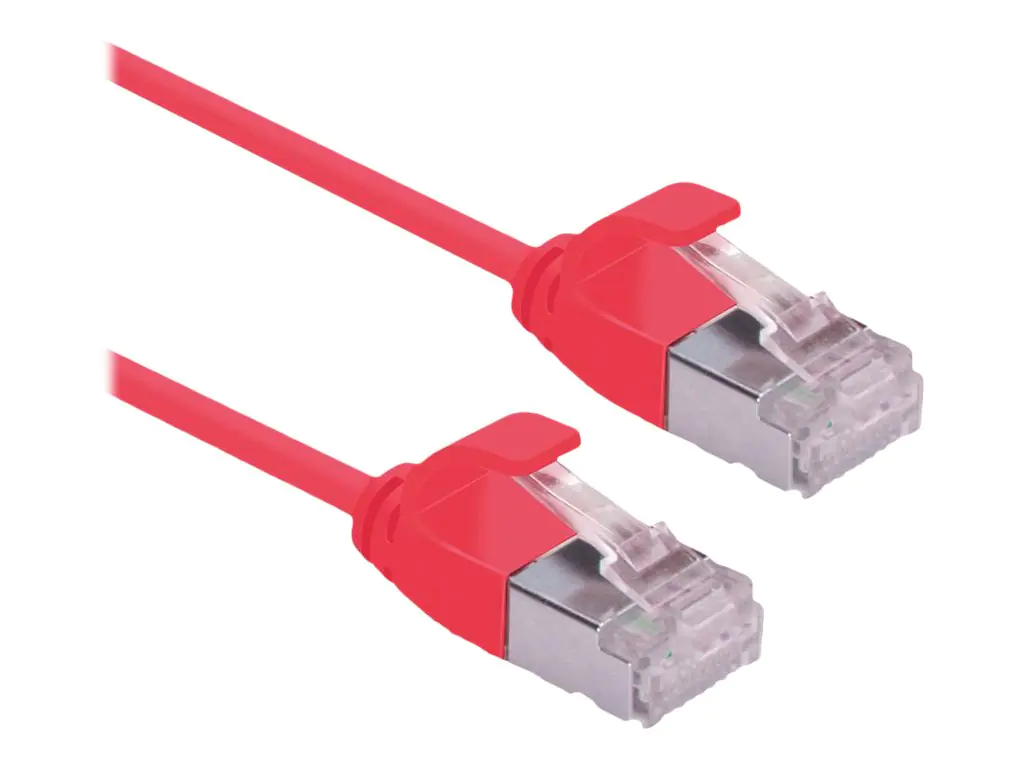 Roline DataCenter - Patch-Kabel - RJ-45 (M) zu RJ-45 (M) - 1 m - U/FTP - CAT 6a - halogenfrei, geformt, ohne Haken, verseilt, 10 Gigabit Ethernet - Rot, Pantone 199C