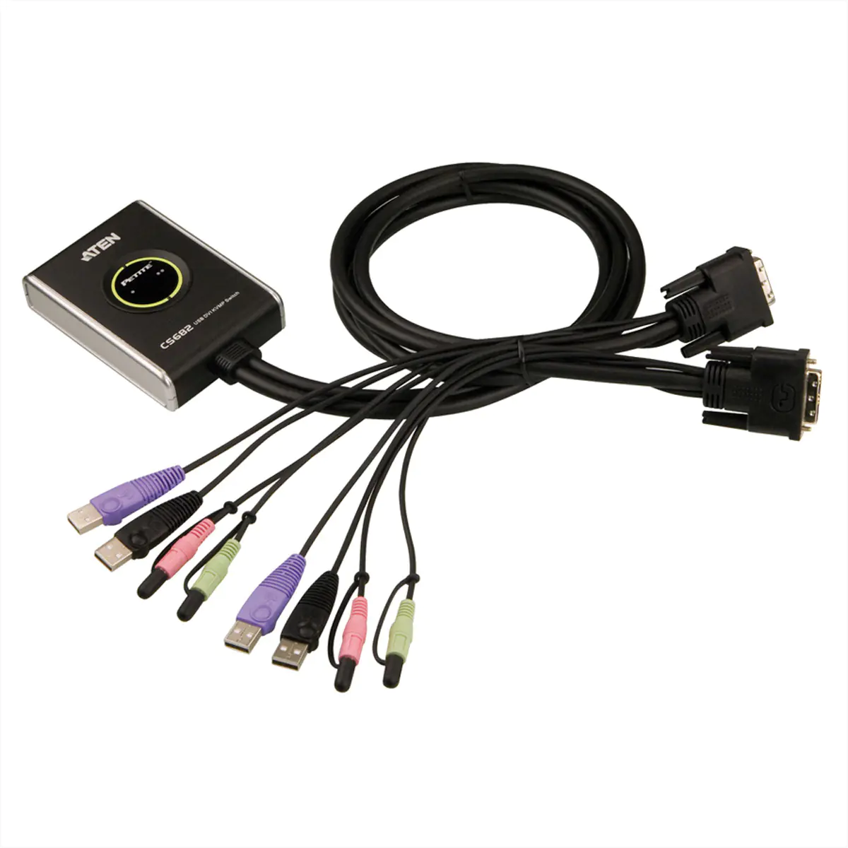 ATEN CS682, 1920 x 1200 Pixel, WUXGA, 3,23 W, Schwarz