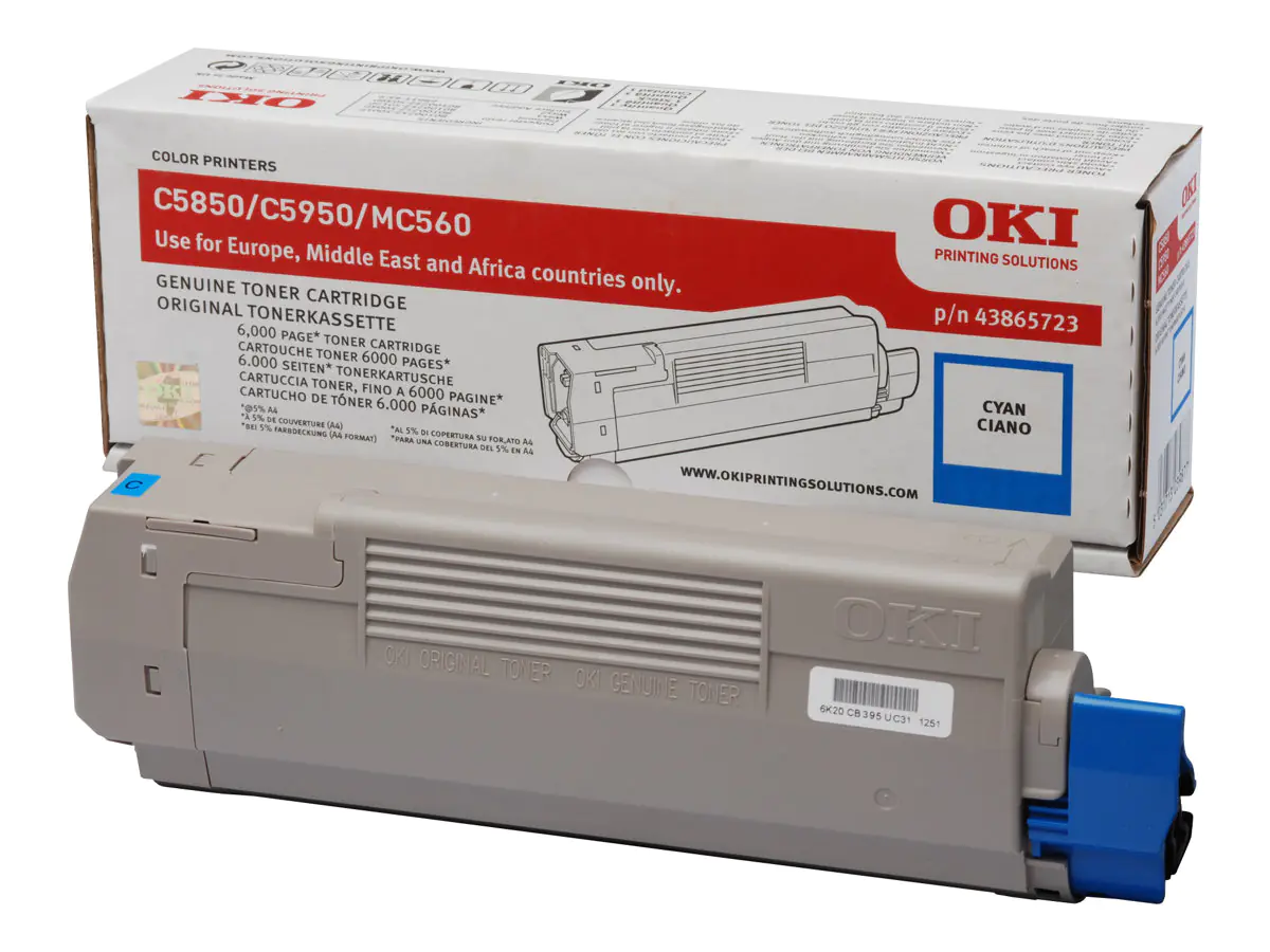 OKI - Cyan - Original - Tonerpatrone - für OKI MC560dn, MC560n; C5850dn, 5850n, 5950cdtn, 5950dn, 5950dtn, 5950n OKI - Cyan - Original - Tonerpatrone - für OKI MC560dn, MC560n; C5850dn, 5850n, 5950cdtn, 5950dn, 5950dtn, 5950n