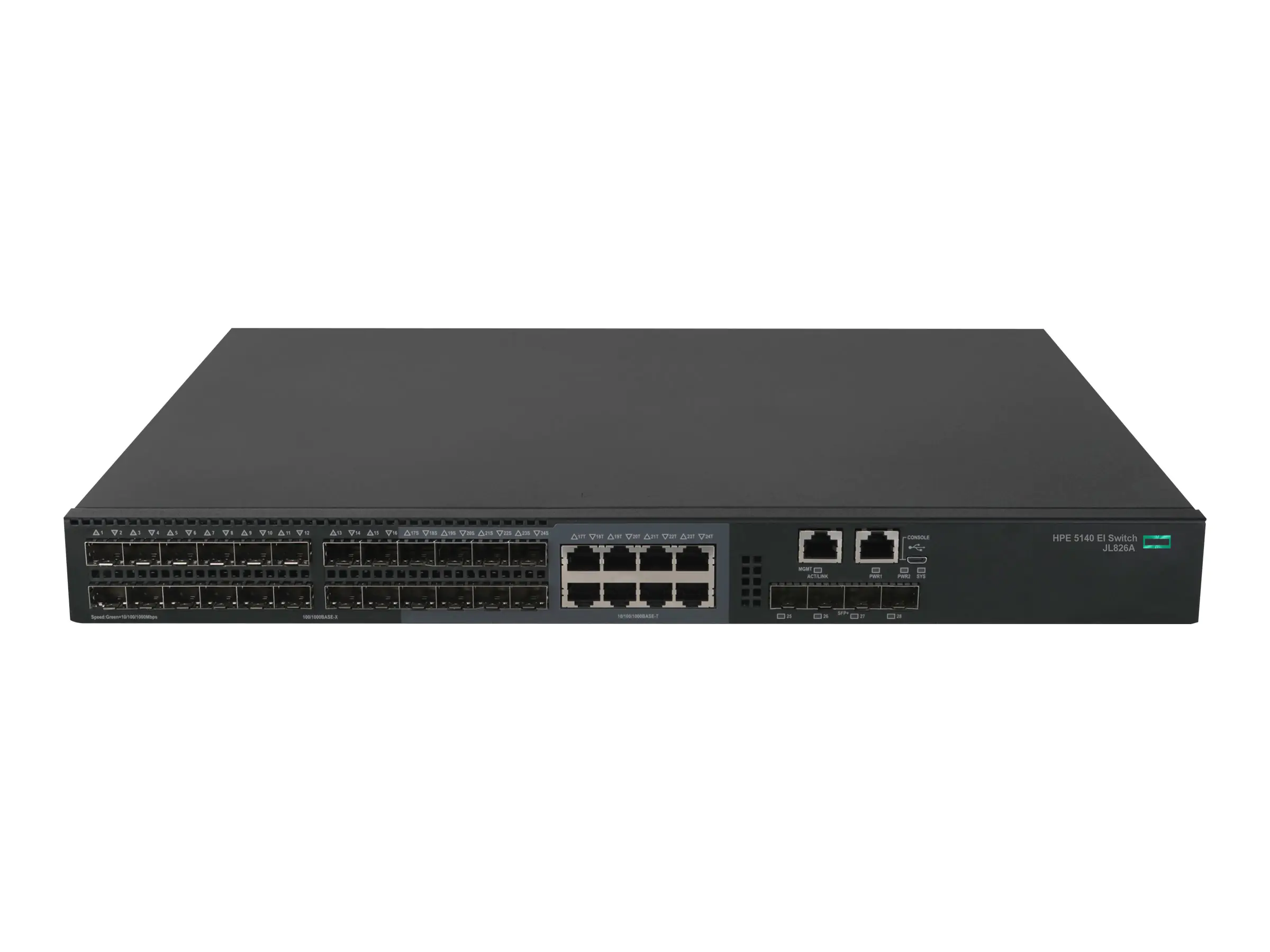 HPE FlexNetwork 5140 24G SFP w/8G Combo 4SFP+ EI - Switch - L3 - Smart - 24 x Gigabit SFP + 8 x Combo Gigabit Ethernet/Gigabit SFP + 4 x 10 Gigabit Ethernet / 1 Gigabit Ethernet SFP+ - an Rack montierbar