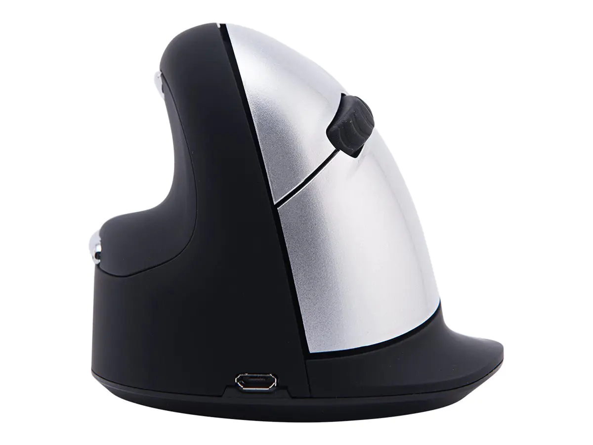 R-Go Ergonomische Maus HE Break - Maus - ergonomisch - Für Linkshänder - 5 Tasten - kabellos - 2.4 GHz - kabelloser Empfänger (USB)
