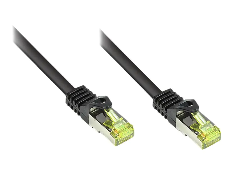 Good Connections RNS - Patch-Kabel - RJ-45 (M) bis RJ-45 (M) - 30 m - SFTP, PiMF - CAT 7 - halogenfrei, geformt, ohne Haken, verseilt - Schwarz