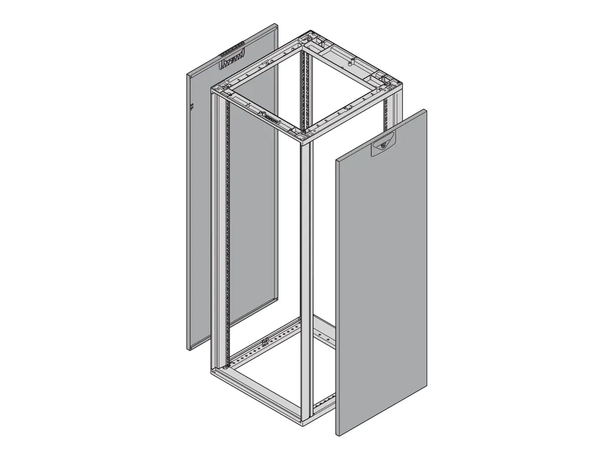 SCHROFF Seitenwand für Rack - Black Gray, RAL 7021 - 38U (Packung mit 2)