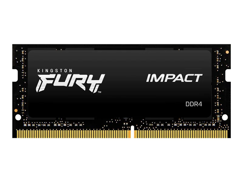 Kingston FURY Impact - DDR4 - Modul - 16 GB - SO DIMM 260-PIN - 3200 MHz / PC4-25600 - CL20 - 1.2 V - ungepuffert - non-ECC - Schwarz Kingston FURY Impact - DDR4 - Modul - 16 GB - SO DIMM 260-PIN - 3200 MHz / PC4-25600 - CL20 - 1.2 V - ungepuffert - non-ECC - Schwarz