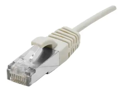 Dexlan - Patch-Kabel - RJ-45 (M) zu RJ-45 (M) - 1 m - 4.8 mm - SFTP - CAT 6a - halogenfrei, ohne Haken - Grau
