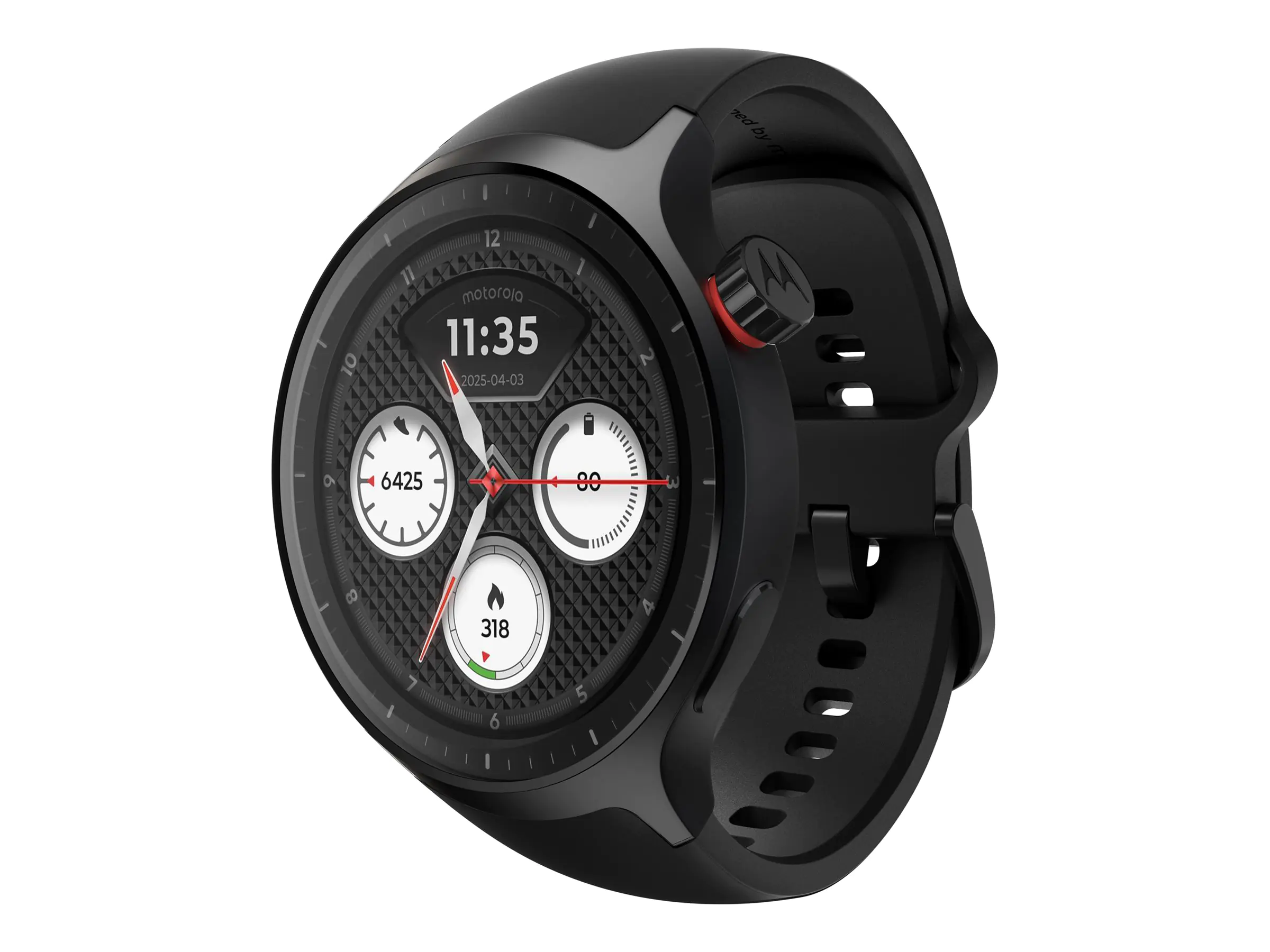 Motorola Solutions Motorola Moto Watch - Mattschwarz - intelligente Uhr mit Band - Silikon