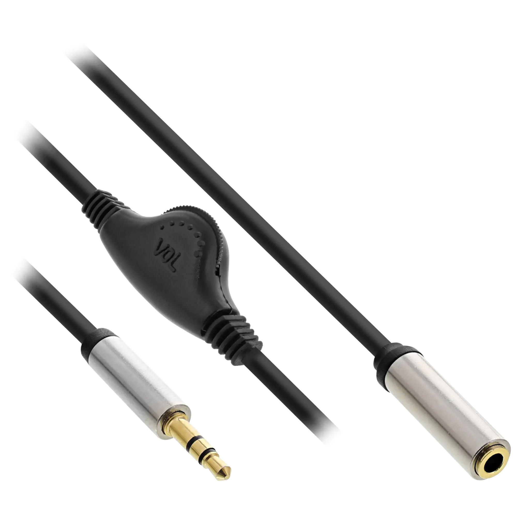 InLine Slim - Audioverlängerungskabel - mini-phone stereo 3.5 mm männlich zu mini-phone stereo 3.5 mm weiblich - 25 cm - Schwarz