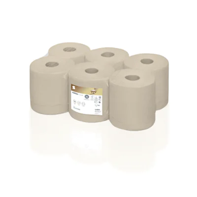 Satino by WEPA Handtuchrolle PureSoft Centerfeed 20 cm x 150 m (B x L) Papier, 100 % recycelte Wellpappe softbeige 6 Rl./Pack.