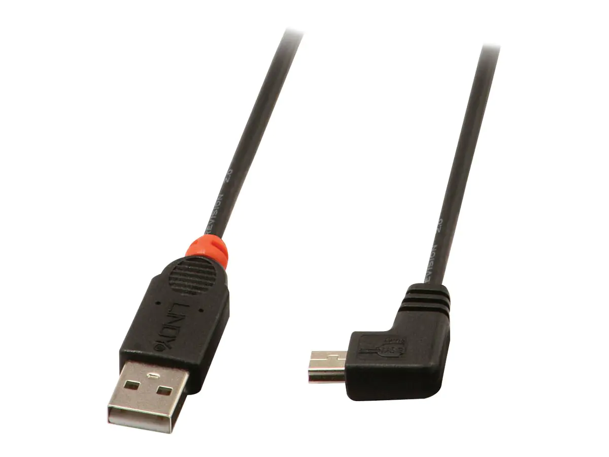 Lindy - USB-Kabel - USB (M) zu Mini-USB, Typ B (M) - USB 2.0 - 50 cm - 90° Stecker, geformt