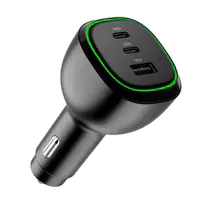 Alogic Rapid Power - Auto-Netzteil - 165 Watt - 5 A - PD, QC - 3 Ausgabeanschlussstellen (2 x 24-poliger USB-C (PD) CRCA165C1