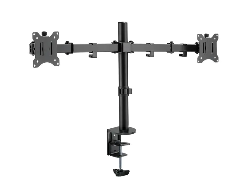 LogiLink - Befestigungskit - einstellbarer Arm - für 2 LCD-Displays - Schwarz - Bildschirmgröße: 43.2-81.3 cm (17"-32") - Tischmontage