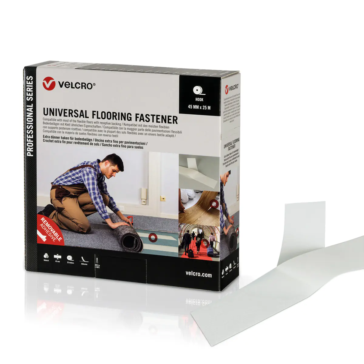 VELCRO Univ.Floorg. 25m Hakenb 45mm Weiß VEL-PS20021 VELCRO Univ.Floorg. 25m Hakenb 45mm Weiß VEL-PS20021