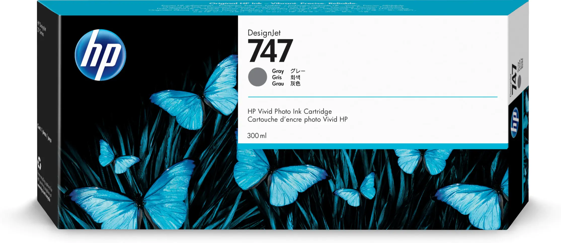 HP 747 - 300 ml - Grau - Original - DesignJet - Tintenpatrone - für DesignJet Z9+ PostScript, Z9+dr, Z9+dr PostScript HP 747 - 300 ml - Grau - Original - DesignJet - Tintenpatrone - für DesignJet Z9+ PostScript, Z9+dr, Z9+dr PostScript