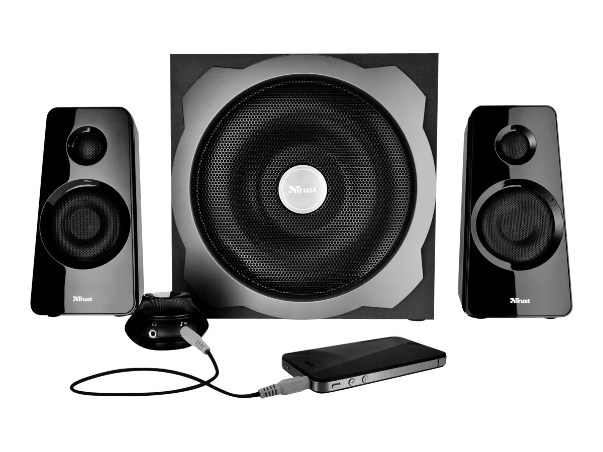 Trust Tytan 2.1 Subwoofer Speaker Set - Lautsprechersystem - für PC - 2.1-Kanal - 60 Watt (Gesamt) - Schwarz