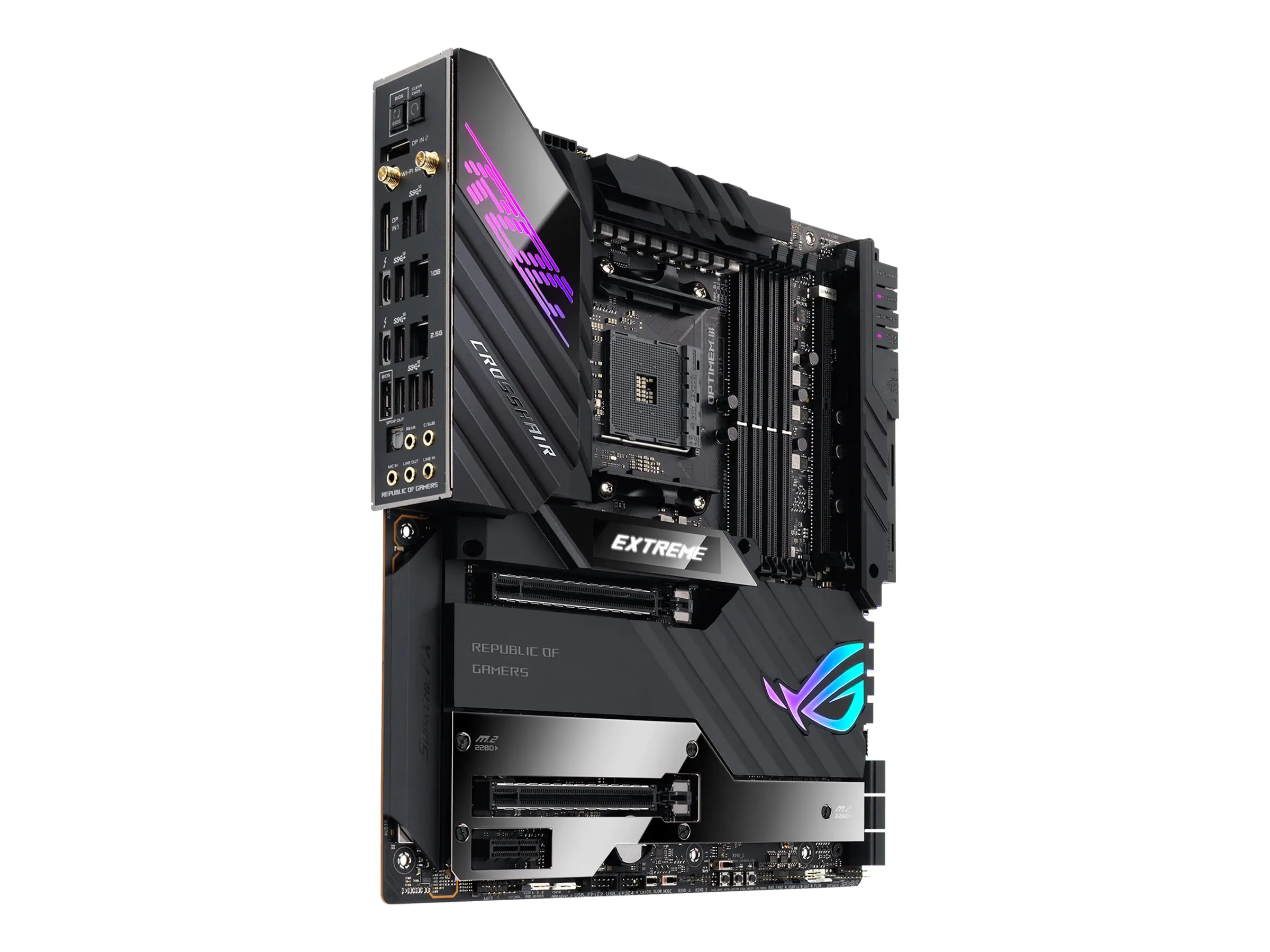 ASUS ROG CROSSHAIR VIII EXTREME - Motherboard - E-ATX - Socket AM4 - AMD X570 Chipsatz - USB-C Gen2, USB-C Gen 2x2, USB 3.2 Gen 1, USB 3.2 Gen 2 - 10 Gigabit LAN, 2.5 Gigabit LAN, Wi-Fi 6, Bluetooth - Onboard-Grafik (CPU erforderlich) - HD Audio (8-Kanal)