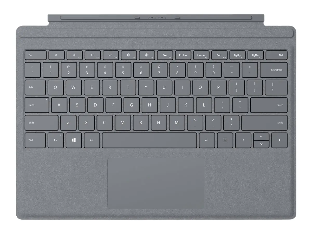Microsoft Surface Pro Signature Type Cover - Tastatur - mit Trackpad - hinterleuchtet - Belgien Französisch - Light Charcoal - kommerziell - für Surface Pro 7