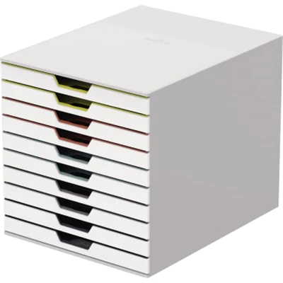 DURABLE Schubladenbox VARICOLOR MIX 10 763027 10Fächer grau/farbig DURABLE Schubladenbox VARICOLOR MIX 10 763027 10Fächer grau/farbig