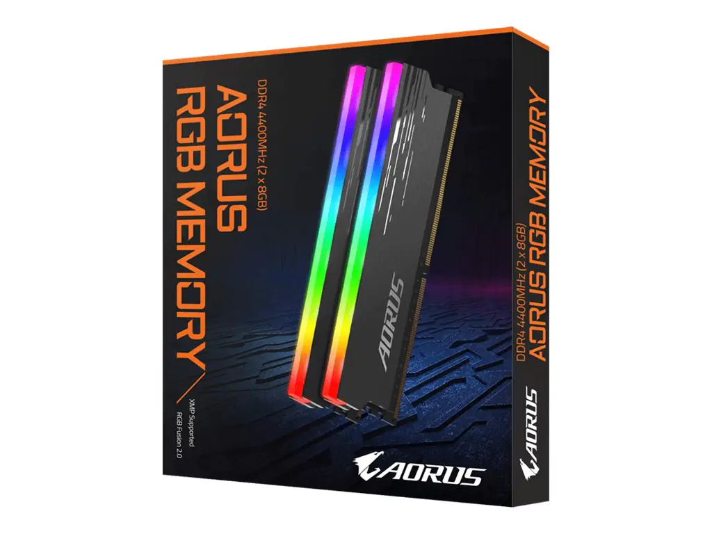 AORUS RGB - DDR4 - kit - 16 GB: 2 x 8 GB - DIMM 288-PIN - 4400 MHz / PC4-35200 - CL19 - 1.5 V - ungepuffert - non-ECC - Grau