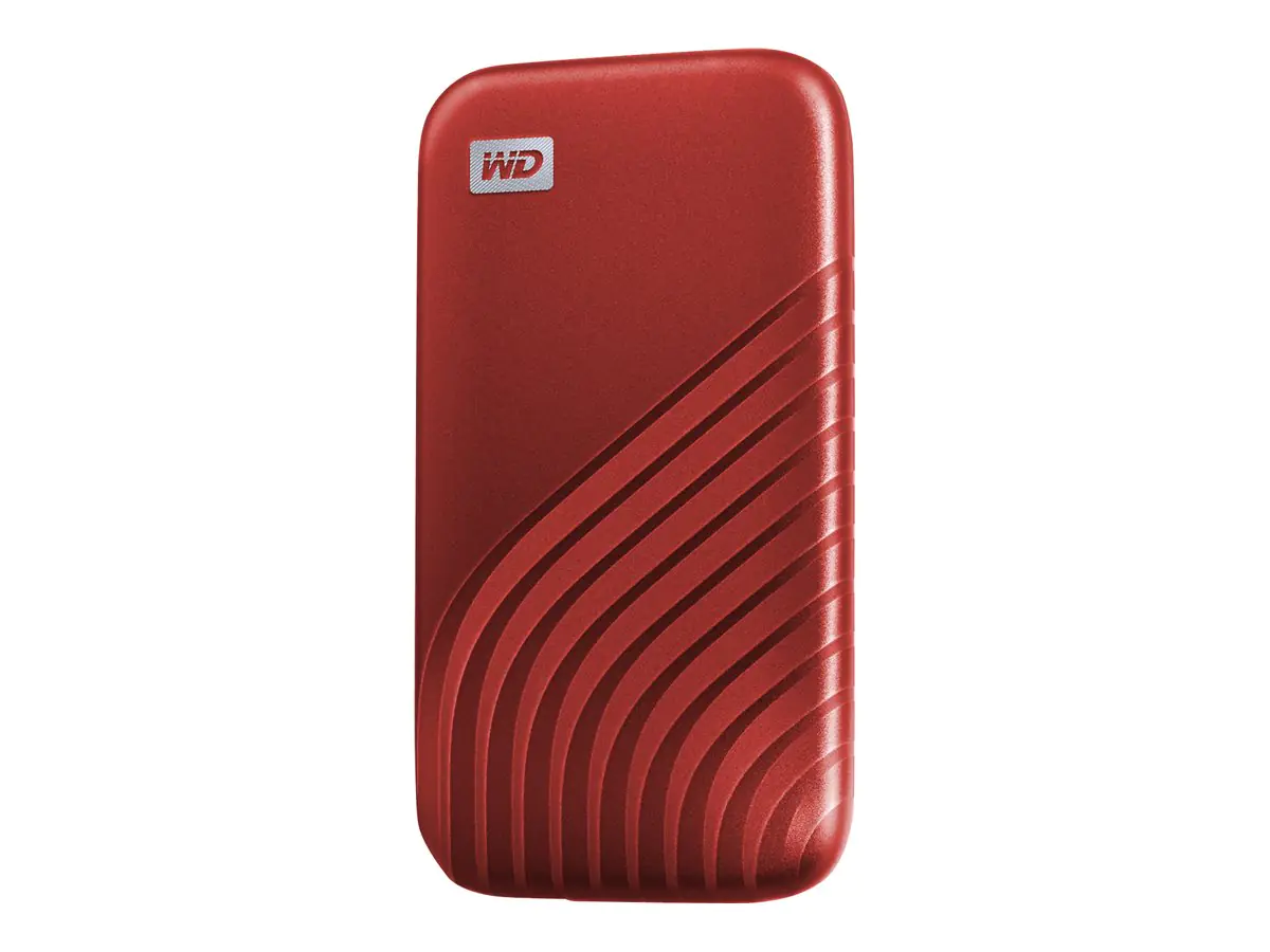 WD My Passport SSD WDBAGF5000ARD - SSD - verschlüsselt - 500 GB - extern (tragbar) - USB 3.2 Gen 2 (USB-C Steckverbinder) - 256-Bit-AES - Rot