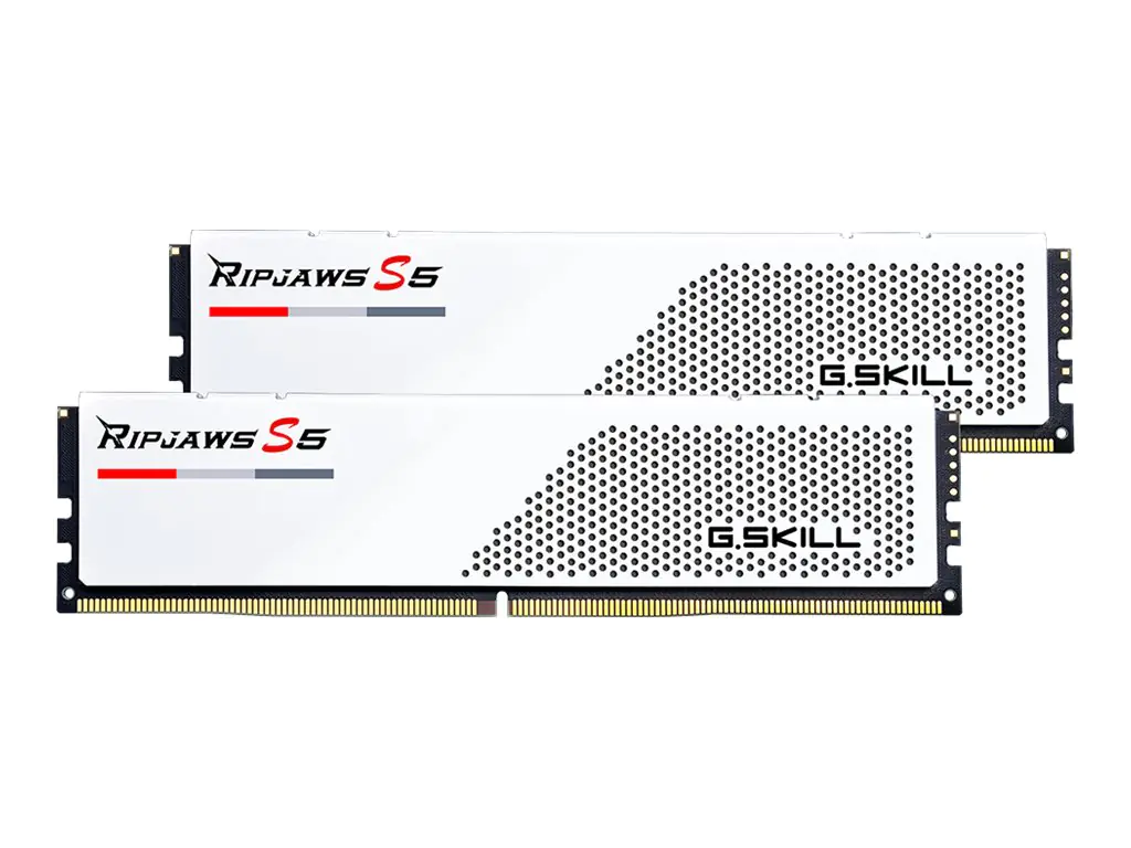 G.Skill Ripjaws S5 - DDR5 - Kit - 64 GB: 2 x 32 GB - DIMM 288-PIN Low Profile - 6000 MHz / PC5-48000 - CL30 - 1.4 V - ungepuffert - non-ECC - Mattes Weiß