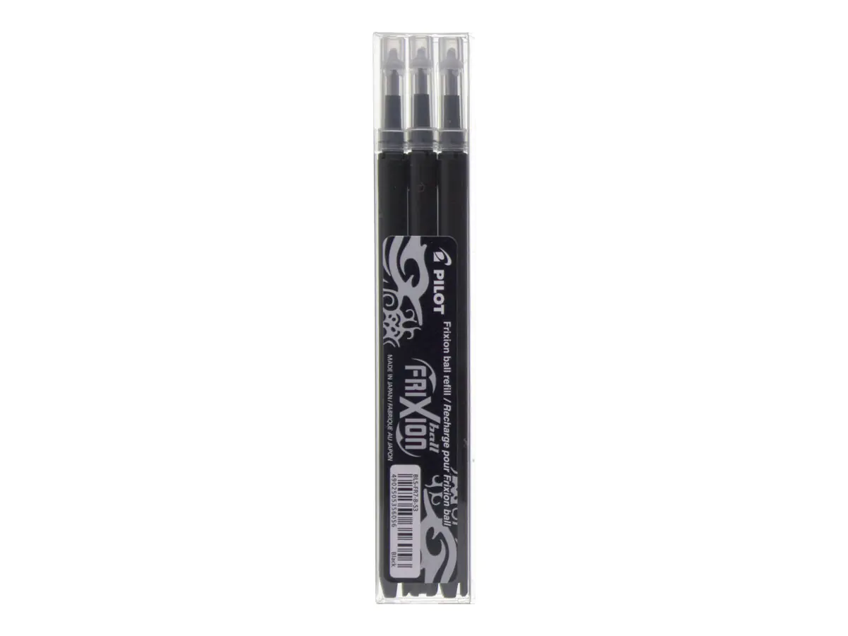 PILOT PEN Pilot FriXion Ball Slim - Nachfüllpatrone - Schwarz - 0.7 mm - fein (Packung mit 3) BLS-FR7-B-S3